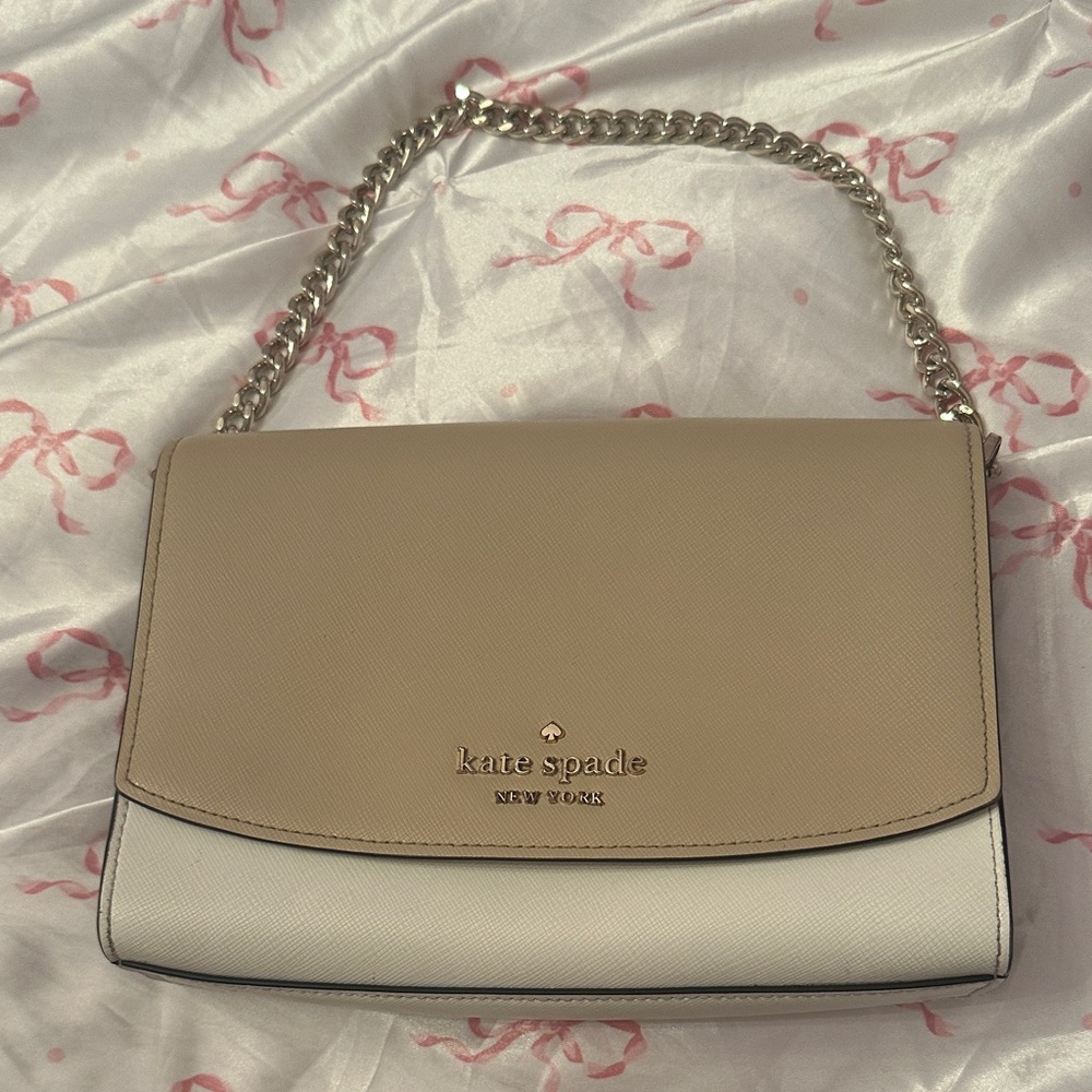 Kate Spade Tan and Cream Chain Shoulder Bag